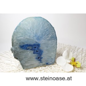 Teelichthalter Achat - Quarz Blau